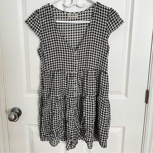 Black and white checkered romper